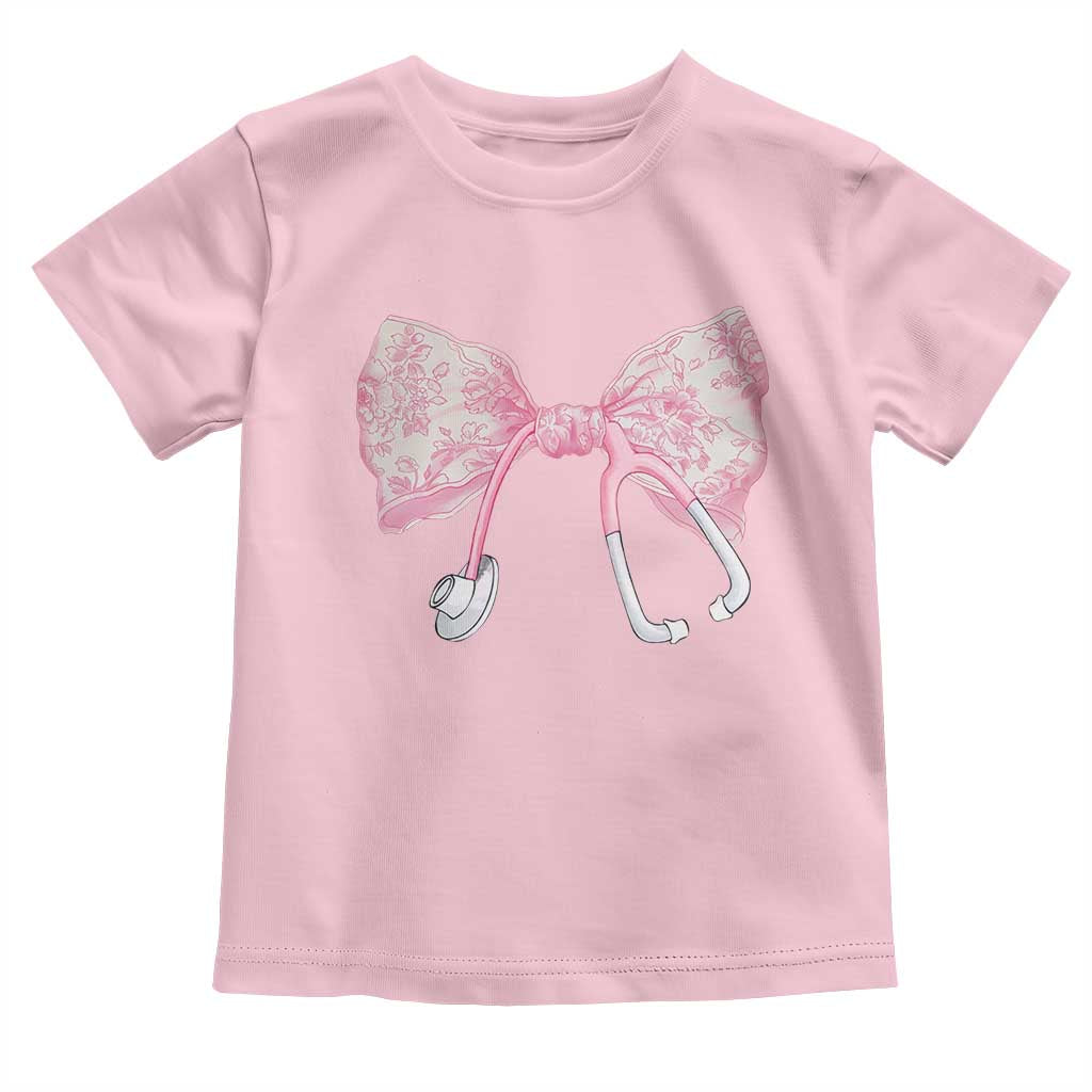 Pink Coquette Nurse Toddler T Shirt Toile de Jouy Stethoscope Bow