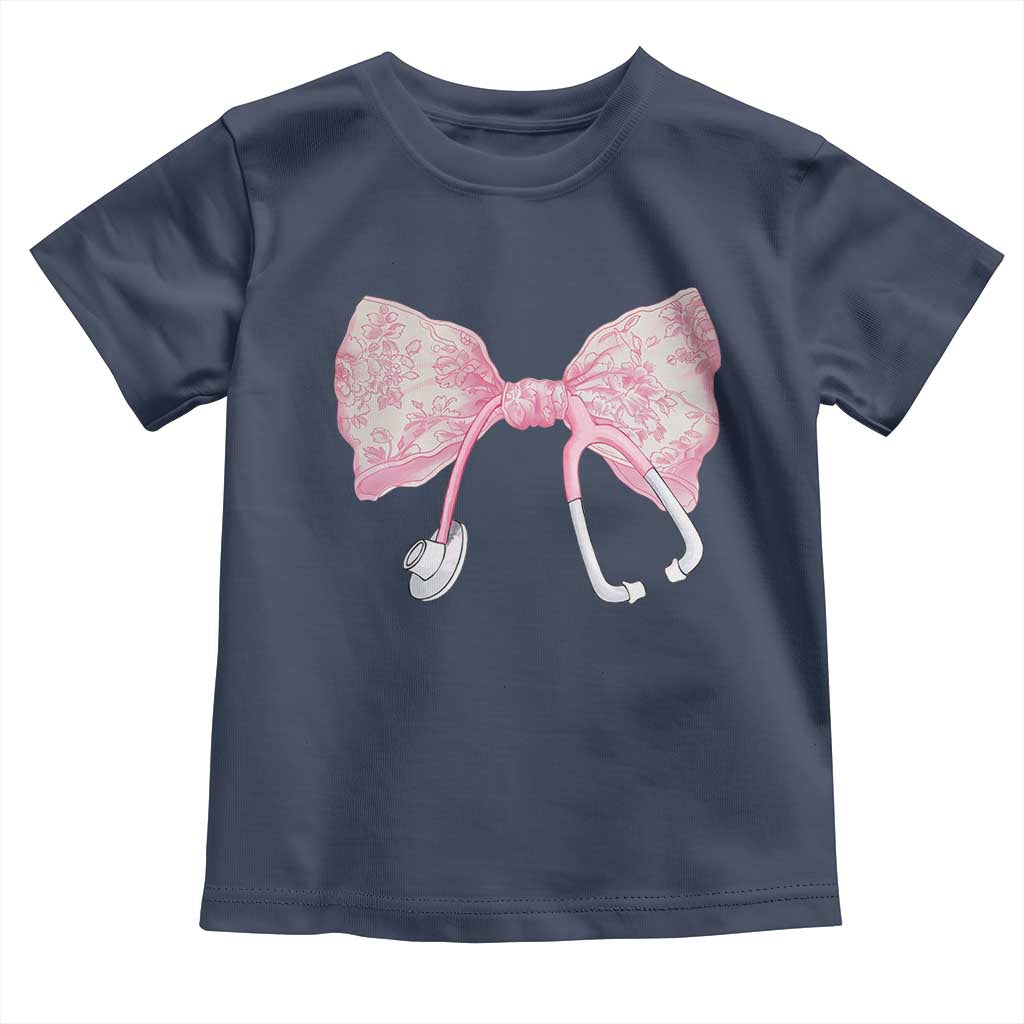 Pink Coquette Nurse Toddler T Shirt Toile de Jouy Stethoscope Bow