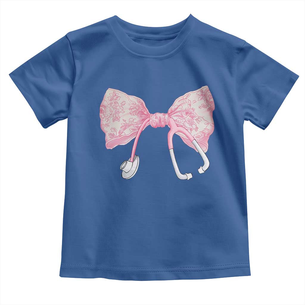 Pink Coquette Nurse Toddler T Shirt Toile de Jouy Stethoscope Bow