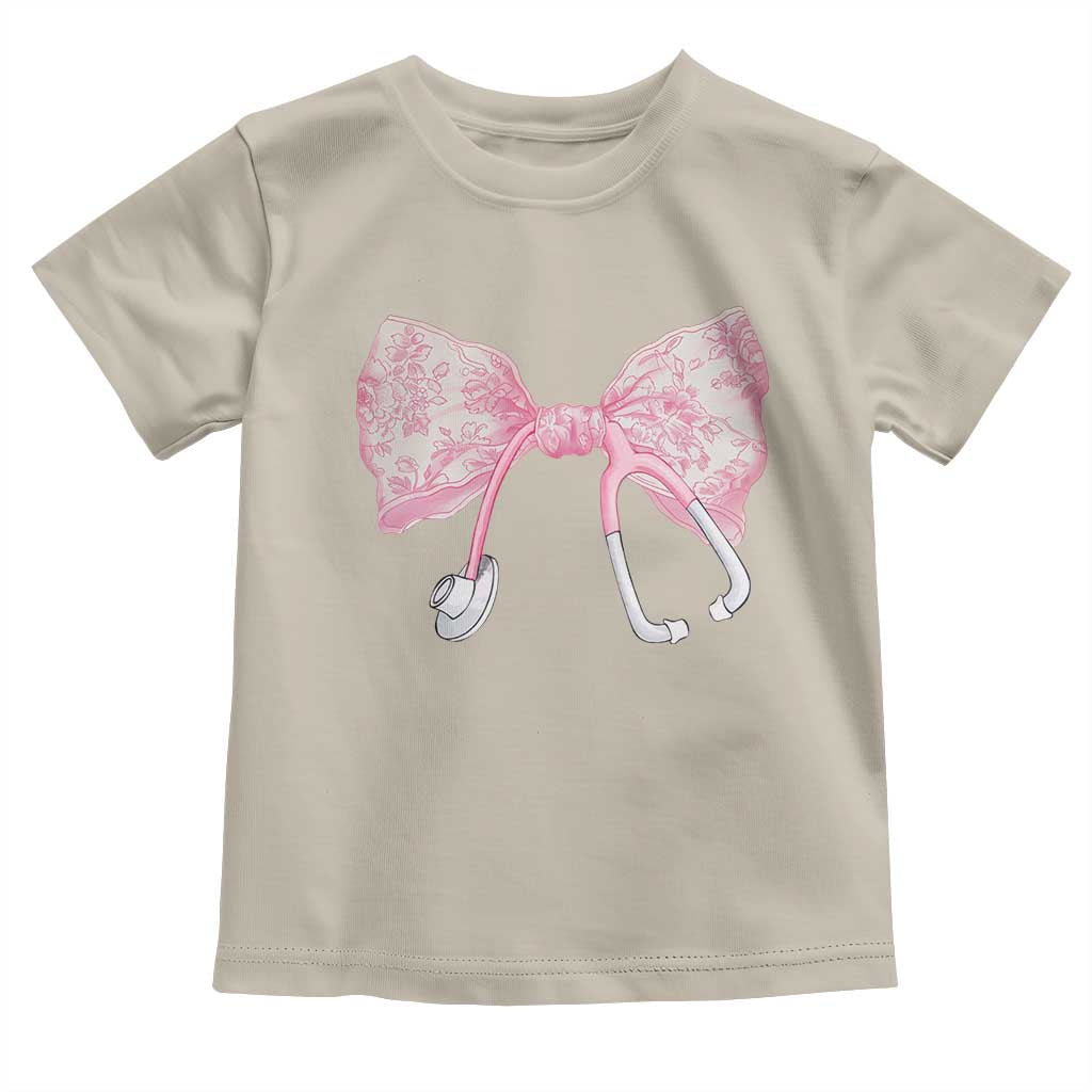 Pink Coquette Nurse Toddler T Shirt Toile de Jouy Stethoscope Bow