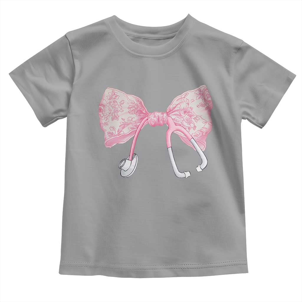 Pink Coquette Nurse Toddler T Shirt Toile de Jouy Stethoscope Bow