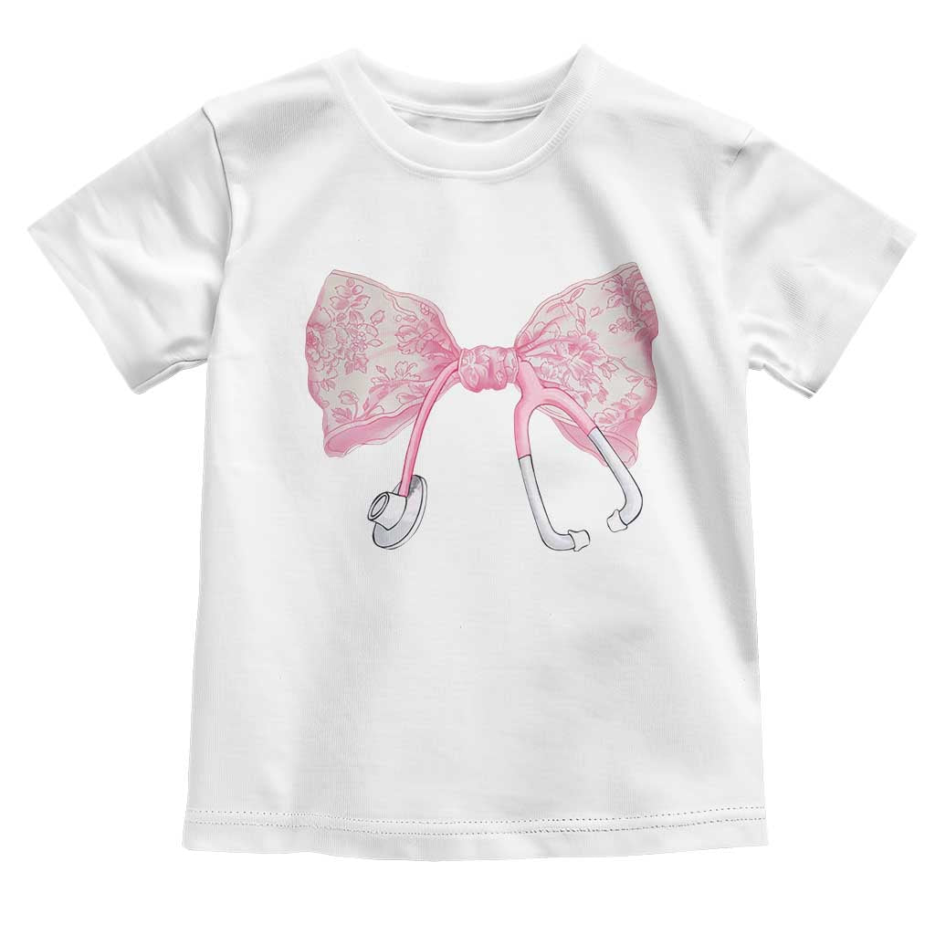 Pink Coquette Nurse Toddler T Shirt Toile de Jouy Stethoscope Bow