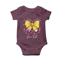 Personalized Teacher Coquette Bow Baby Onesie Custom Name Cute Teacher Appreciation Gift - Wonder Print Shop