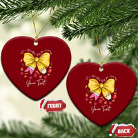 Personalized Teacher Coquette Bow Ceramic Ornament Custom Name Cute Teacher Appreciation Gift - Wonder Print Shop