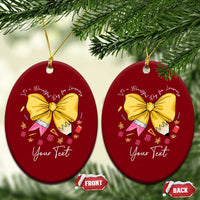 Personalized Teacher Coquette Bow Ceramic Ornament Custom Name Cute Teacher Appreciation Gift - Wonder Print Shop