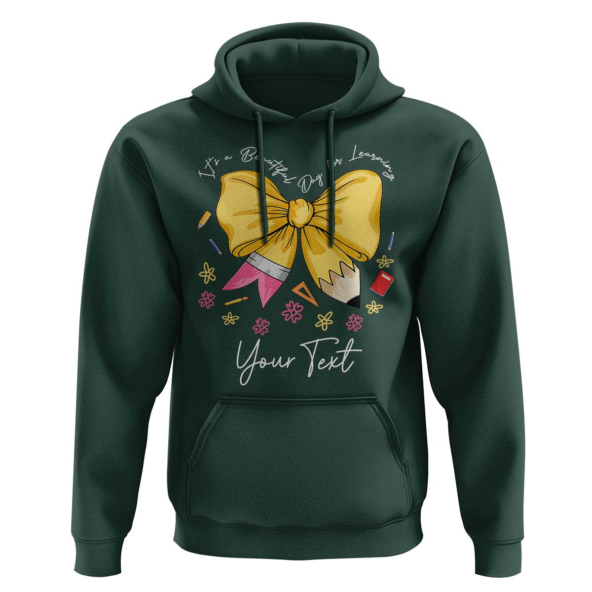 Personalized Teacher Coquette Bow Hoodie Custom Name Cute Teacher Appreciation Gift - Wonder Print Shop