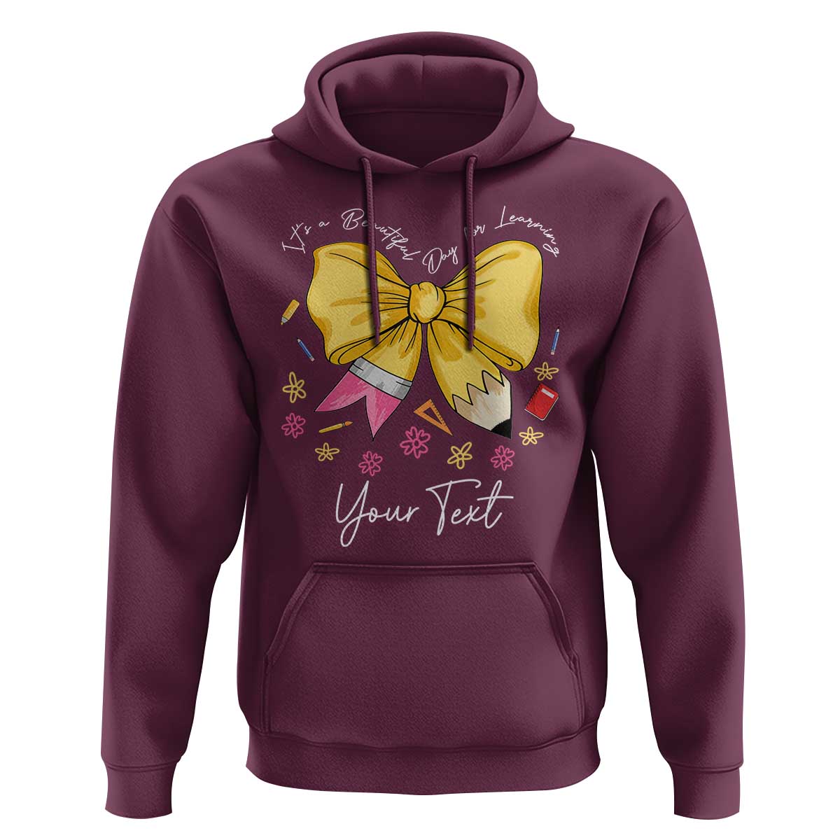 Personalized Teacher Coquette Bow Hoodie Custom Name Cute Teacher Appreciation Gift - Wonder Print Shop