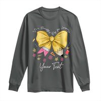 Personalized Teacher Coquette Bow Long Sleeve Shirt Custom Name Cute Teacher Appreciation Gift - Wonder Print Shop