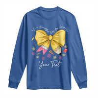 Personalized Teacher Coquette Bow Long Sleeve Shirt Custom Name Cute Teacher Appreciation Gift - Wonder Print Shop