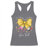 Personalized Teacher Coquette Bow Racerback Tank Top Custom Name Cute Teacher Appreciation Gift - Wonder Print Shop
