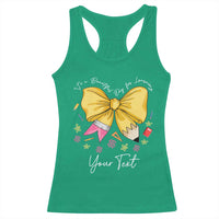 Personalized Teacher Coquette Bow Racerback Tank Top Custom Name Cute Teacher Appreciation Gift - Wonder Print Shop