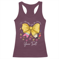 Personalized Teacher Coquette Bow Racerback Tank Top Custom Name Cute Teacher Appreciation Gift - Wonder Print Shop
