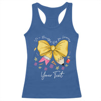 Personalized Teacher Coquette Bow Racerback Tank Top Custom Name Cute Teacher Appreciation Gift - Wonder Print Shop