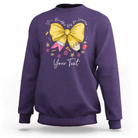 Personalized Teacher Coquette Bow Sweatshirt Custom Name Cute Teacher Appreciation Gift - Wonder Print Shop