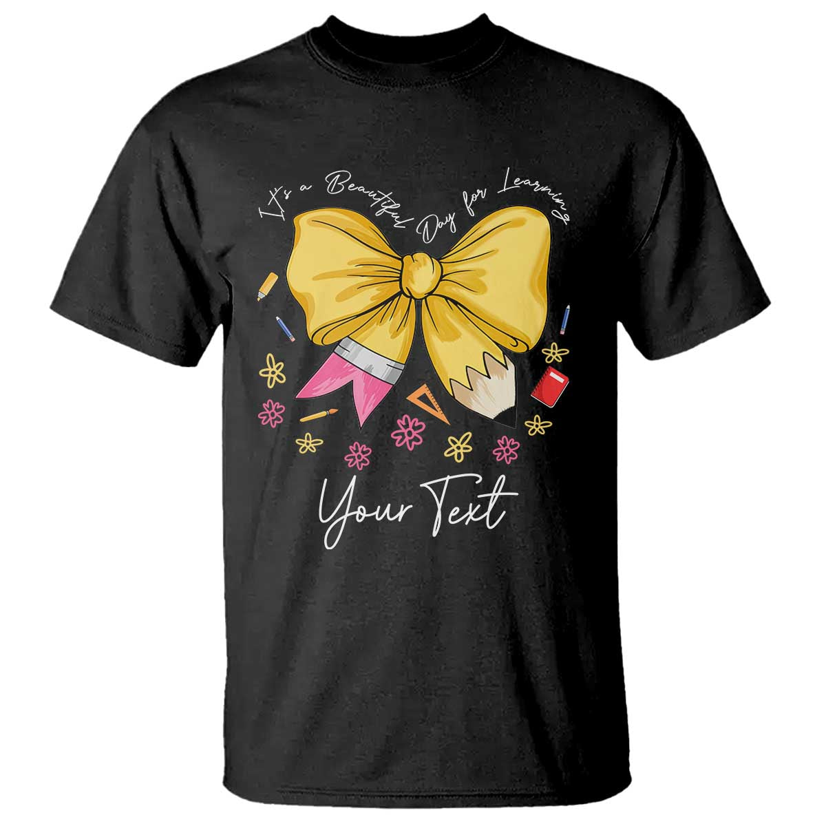 Personalized Teacher Coquette Bow T Shirt Custom Name Cute Teacher Appreciation Gift - Wonder Print Shop