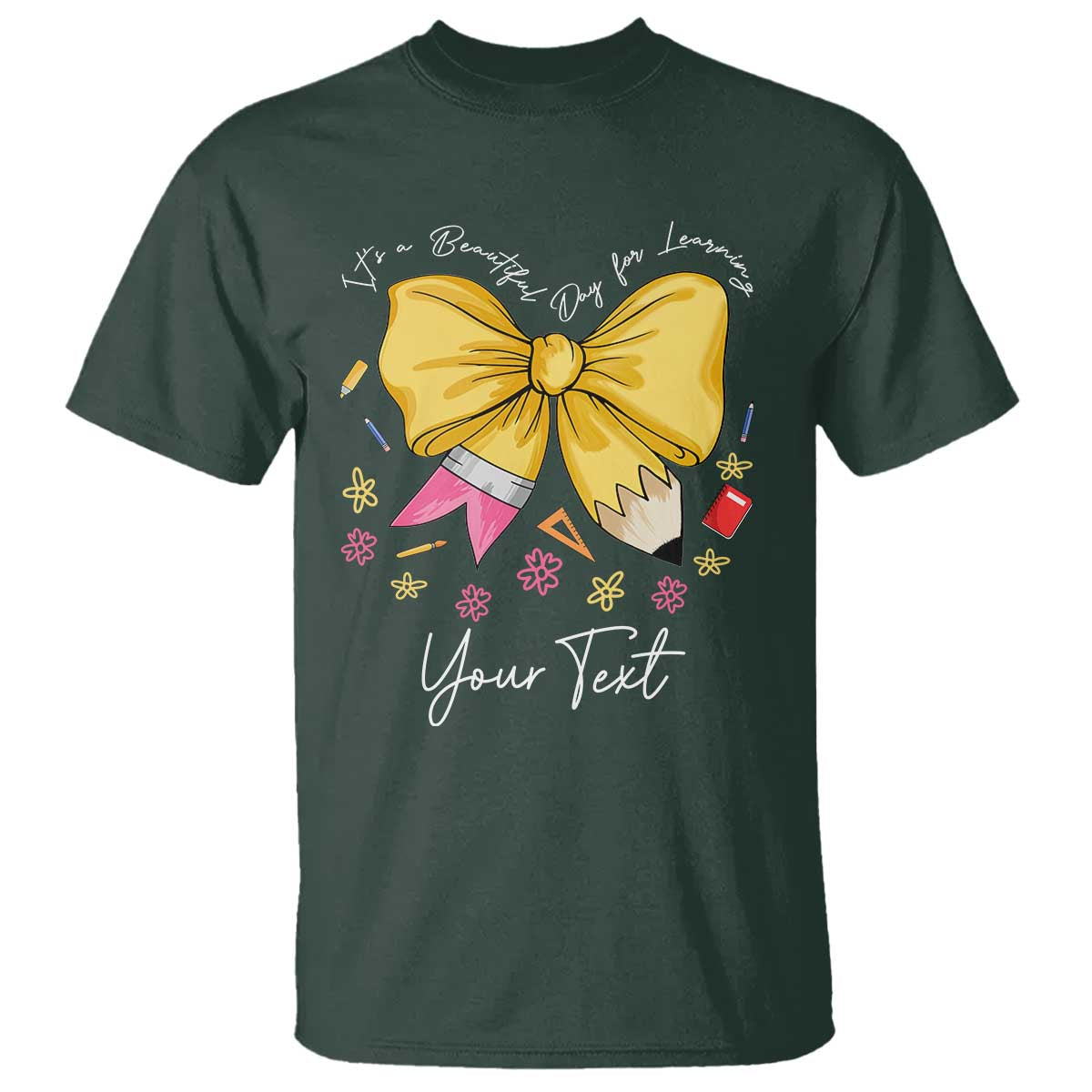Personalized Teacher Coquette Bow T Shirt Custom Name Cute Teacher Appreciation Gift - Wonder Print Shop