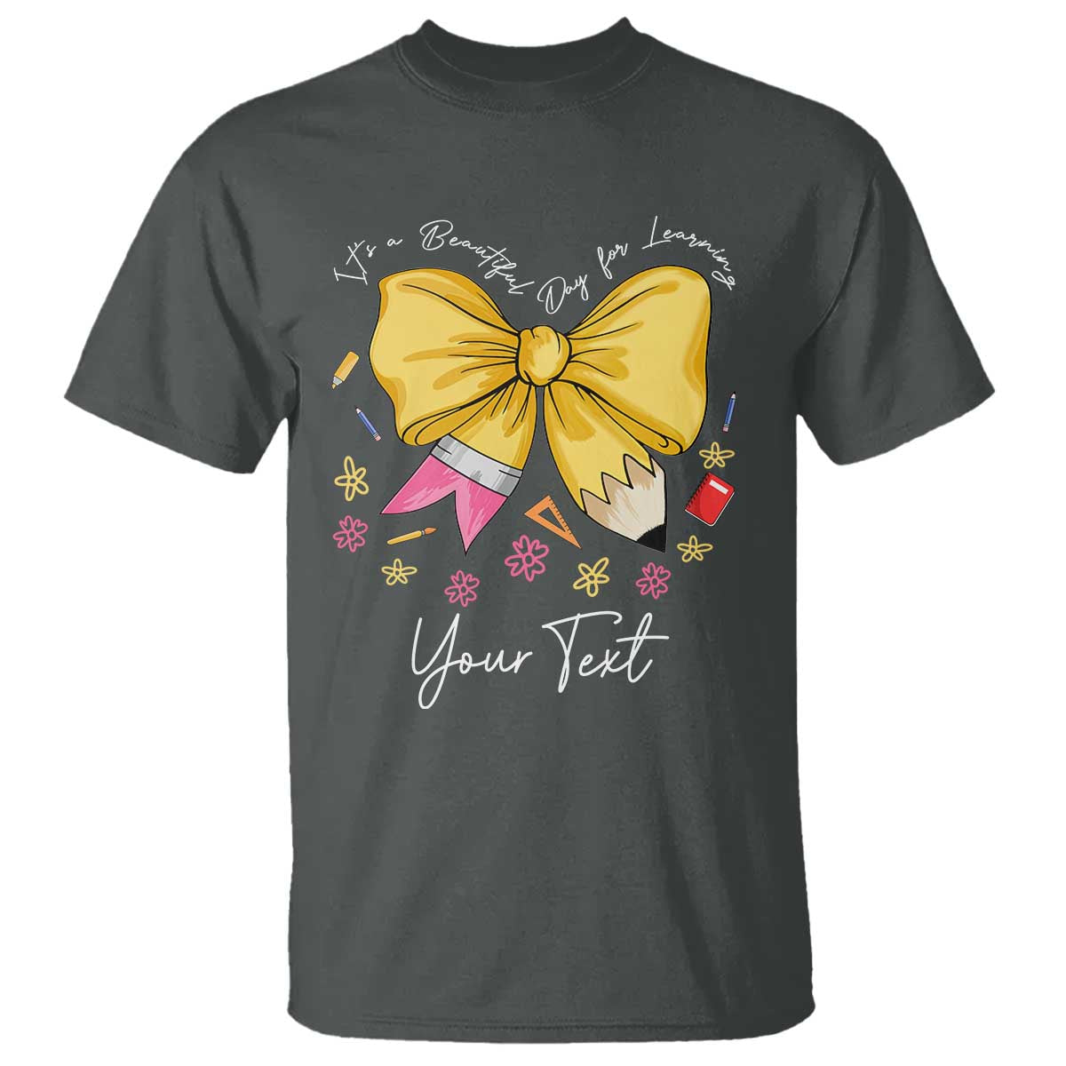 Personalized Teacher Coquette Bow T Shirt Custom Name Cute Teacher Appreciation Gift - Wonder Print Shop