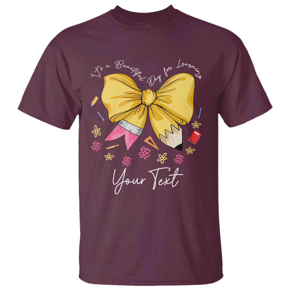 Personalized Teacher Coquette Bow T Shirt Custom Name Cute Teacher Appreciation Gift - Wonder Print Shop