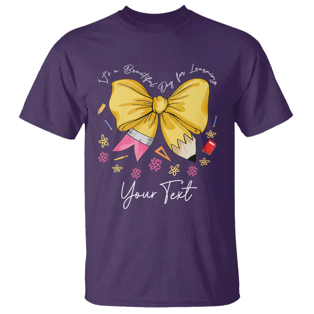 Personalized Teacher Coquette Bow T Shirt Custom Name Cute Teacher Appreciation Gift - Wonder Print Shop