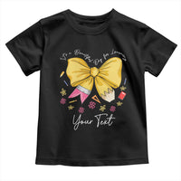 Personalized Teacher Coquette Bow Toddler T Shirt Custom Name Cute Teacher Appreciation Gift - Wonder Print Shop