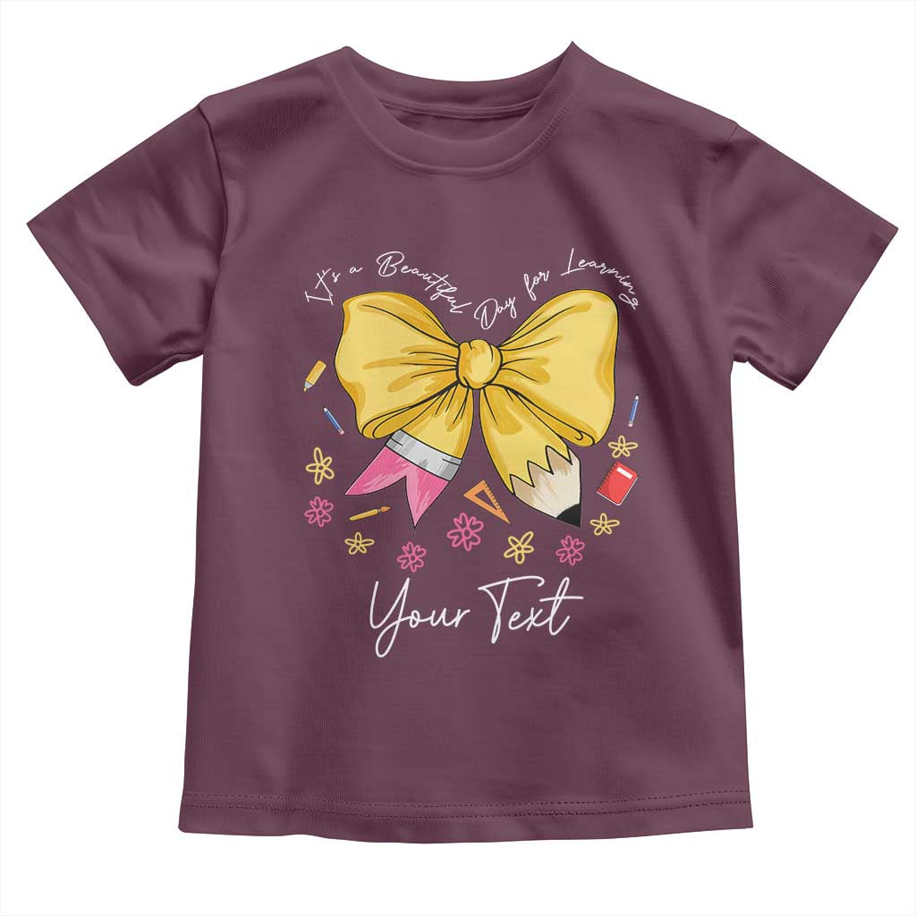 Personalized Teacher Coquette Bow Toddler T Shirt Custom Name Cute Teacher Appreciation Gift - Wonder Print Shop