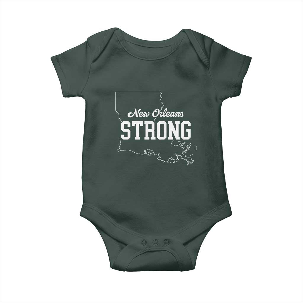 Nola Strong Baby Onesie Support Louisiana 2025 New Orleans Map