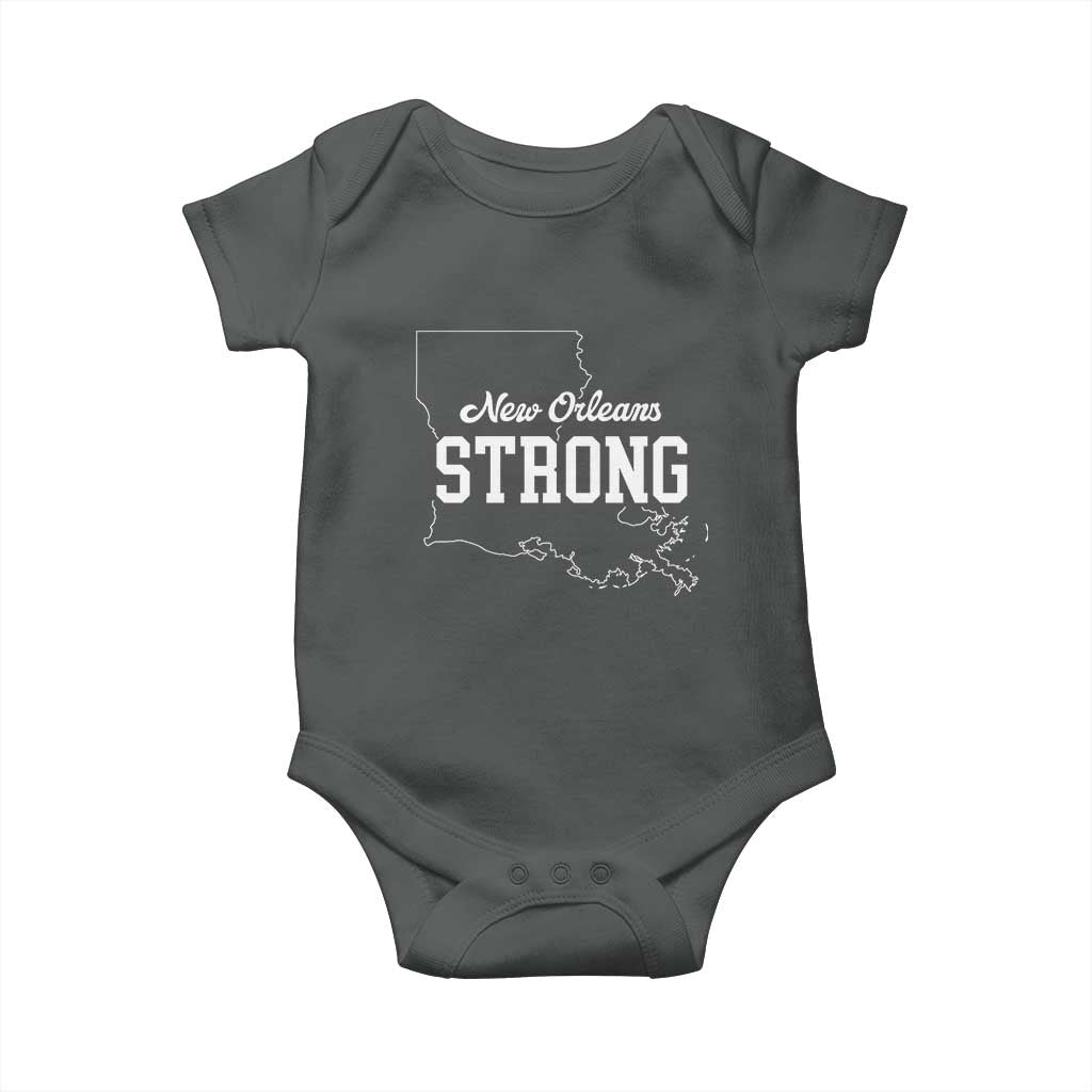 Nola Strong Baby Onesie Support Louisiana 2025 New Orleans Map