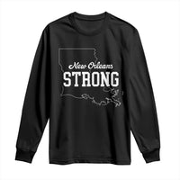 Nola Strong Long Sleeve Shirt Support Louisiana 2025 New Orleans Map