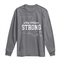 Nola Strong Long Sleeve Shirt Support Louisiana 2025 New Orleans Map