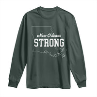 Nola Strong Long Sleeve Shirt Support Louisiana 2025 New Orleans Map