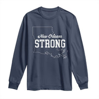 Nola Strong Long Sleeve Shirt Support Louisiana 2025 New Orleans Map
