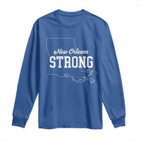 Nola Strong Long Sleeve Shirt Support Louisiana 2025 New Orleans Map