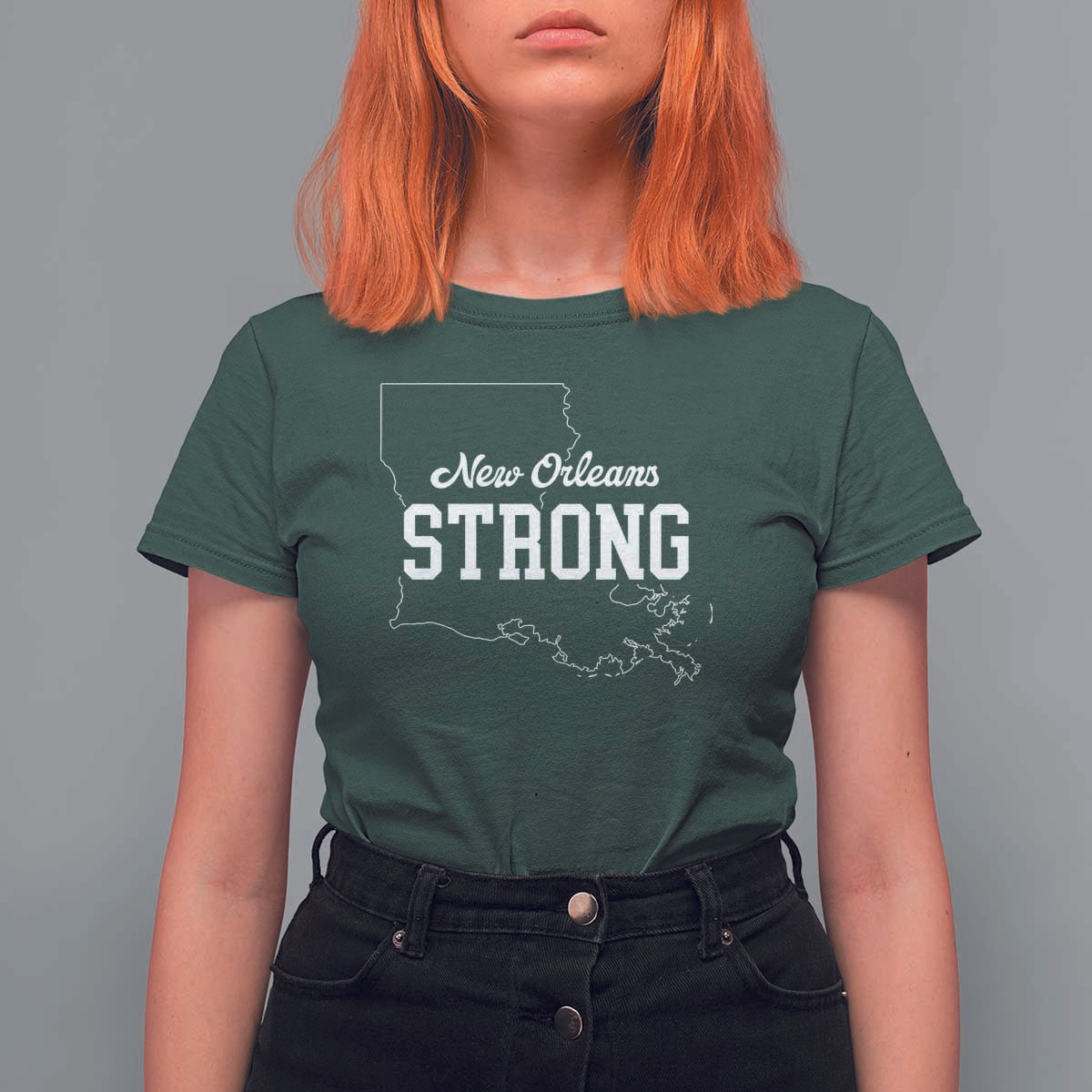 Nola Strong T Shirt For Women Support Louisiana 2025 New Orleans Map
