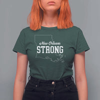 Nola Strong T Shirt For Women Support Louisiana 2025 New Orleans Map