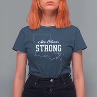Nola Strong T Shirt For Women Support Louisiana 2025 New Orleans Map
