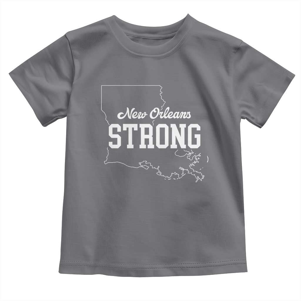 Nola Strong Toddler T Shirt Support Louisiana 2025 New Orleans Map