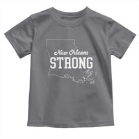 Nola Strong Toddler T Shirt Support Louisiana 2025 New Orleans Map