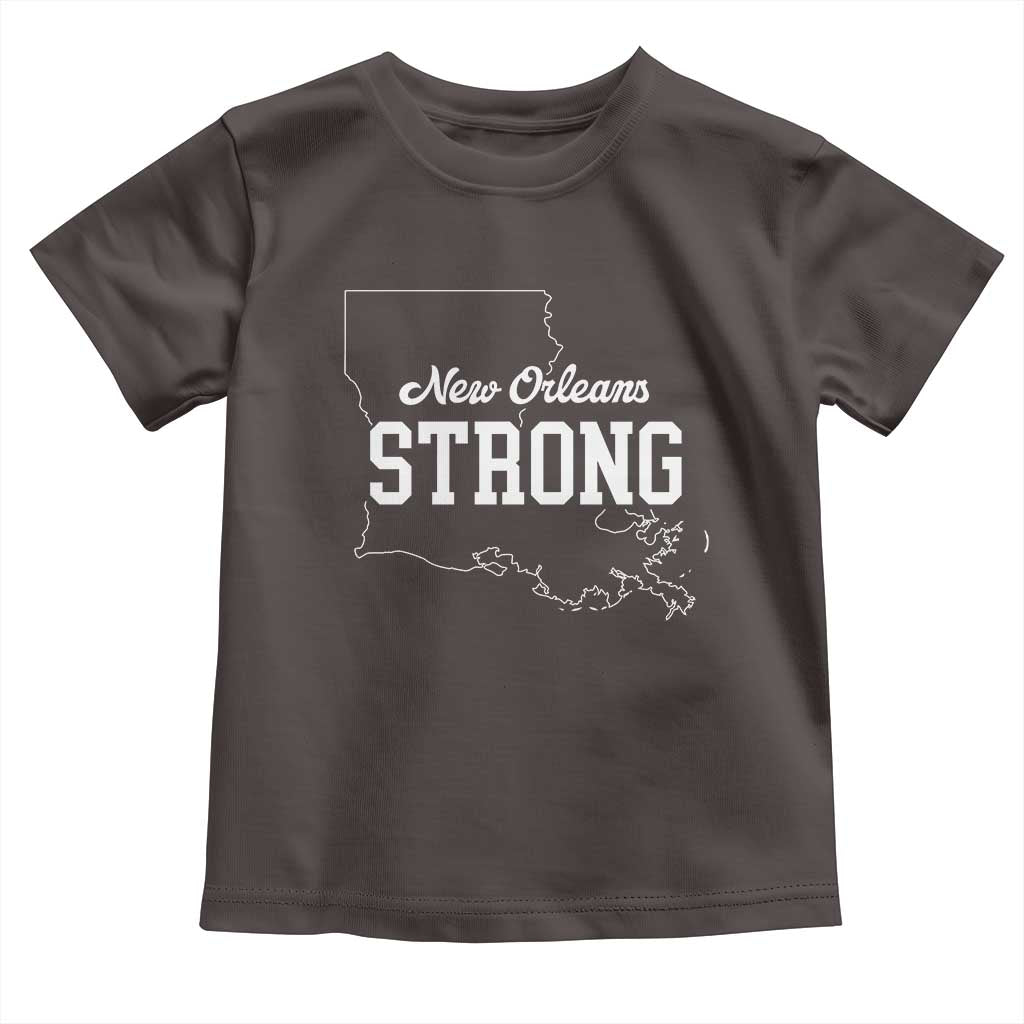 Nola Strong Toddler T Shirt Support Louisiana 2025 New Orleans Map