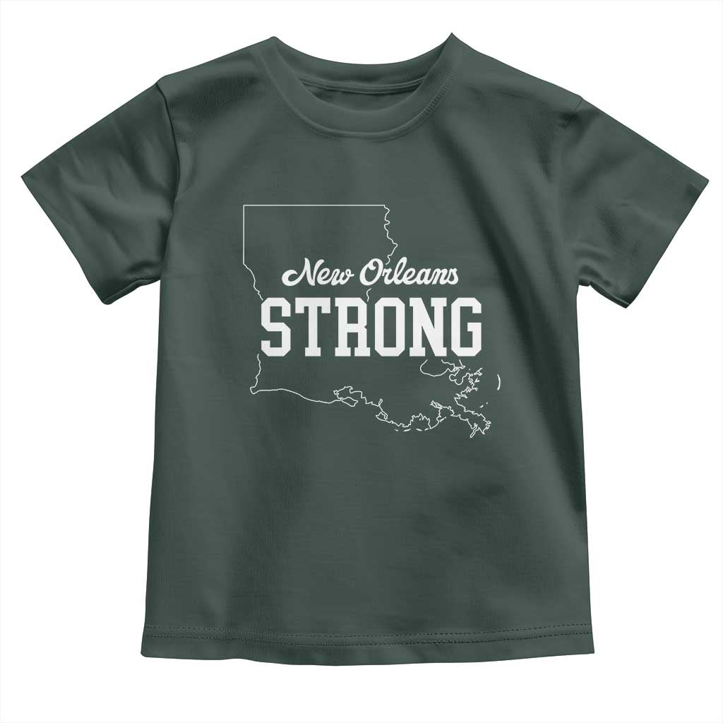 Nola Strong Toddler T Shirt Support Louisiana 2025 New Orleans Map