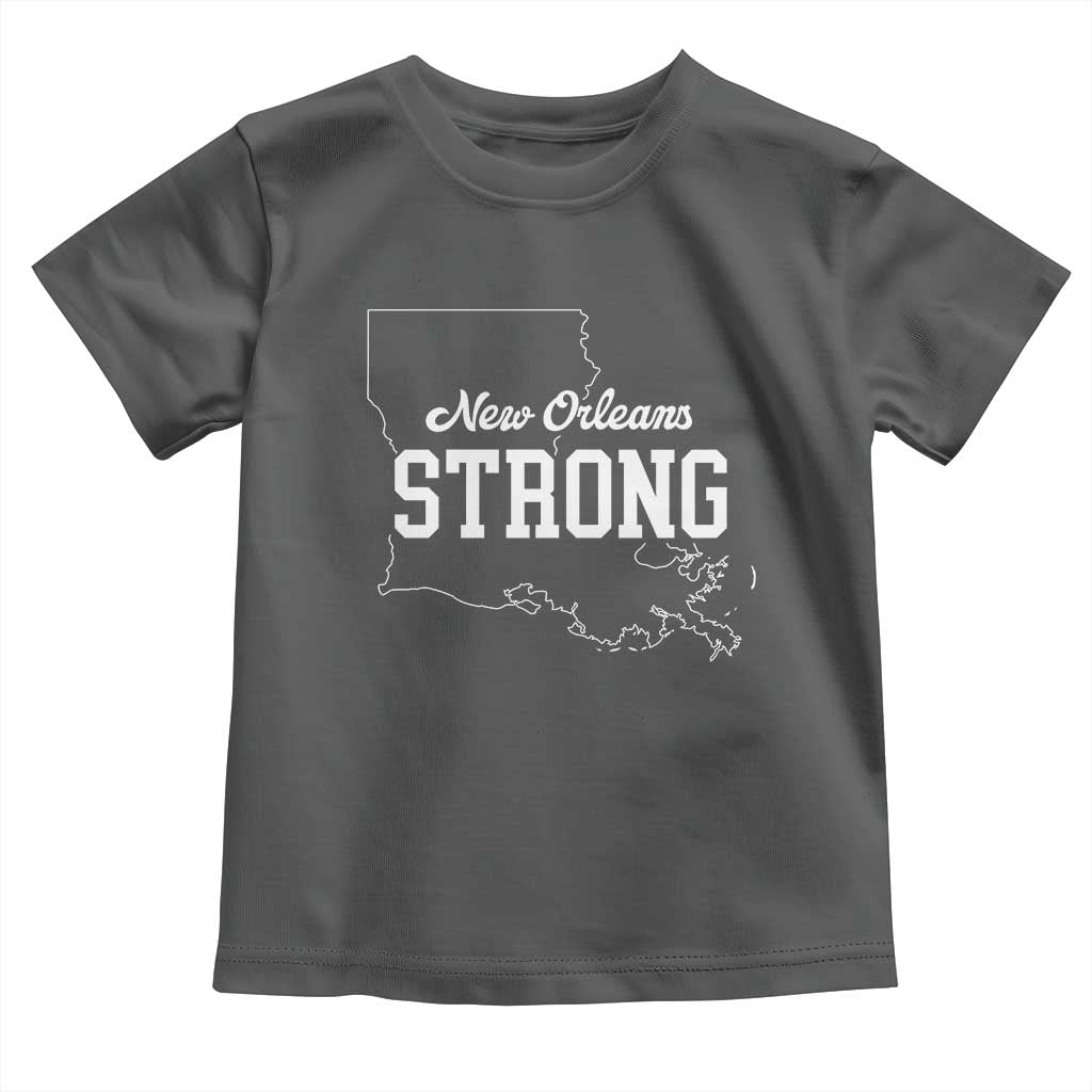 Nola Strong Toddler T Shirt Support Louisiana 2025 New Orleans Map