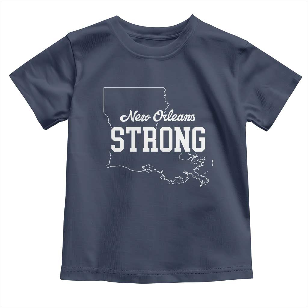 Nola Strong Toddler T Shirt Support Louisiana 2025 New Orleans Map