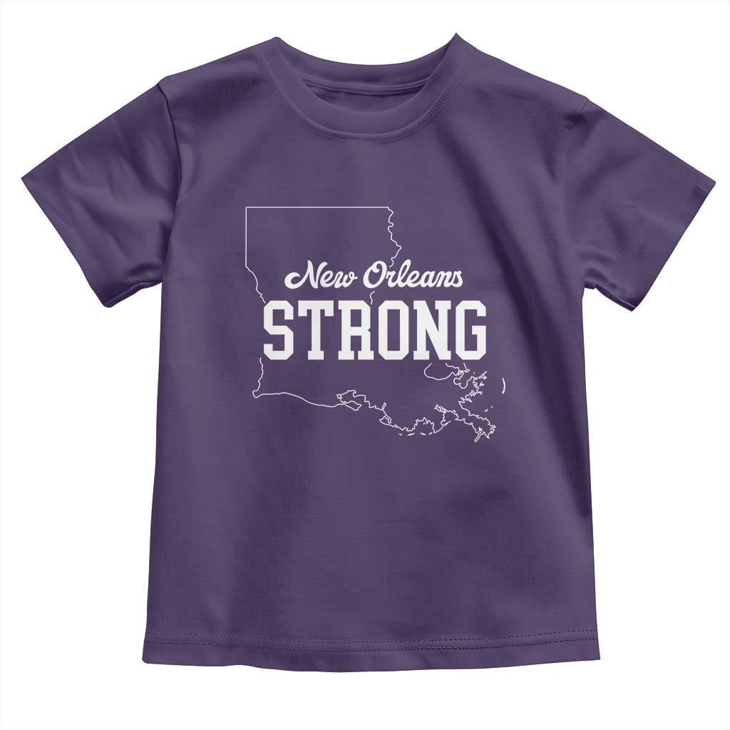 Nola Strong Toddler T Shirt Support Louisiana 2025 New Orleans Map