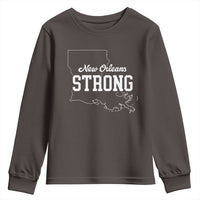 Nola Strong Youth Sweatshirt Support Louisiana 2025 New Orleans Map
