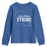 Nola Strong Youth Sweatshirt Support Louisiana 2025 New Orleans Map