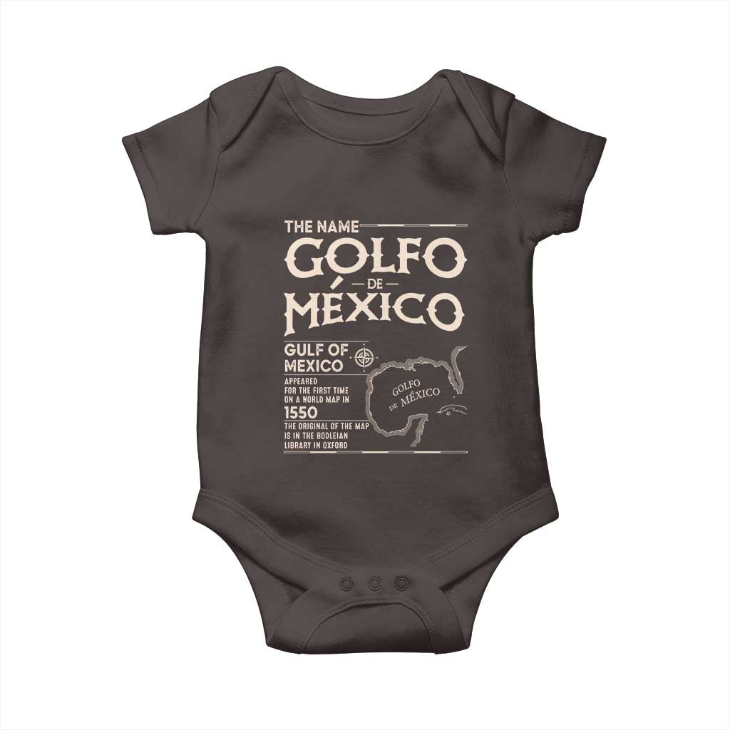 Gulf Of Mexico Baby Onesie 1672 Historic Map Coast Mexico Lover