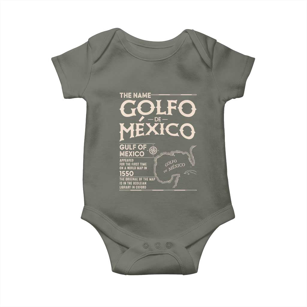 Gulf Of Mexico Baby Onesie 1672 Historic Map Coast Mexico Lover
