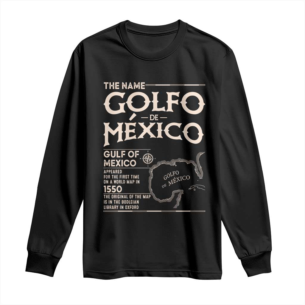 Gulf Of Mexico Long Sleeve Shirt 1672 Historic Map Coast Mexico Lover