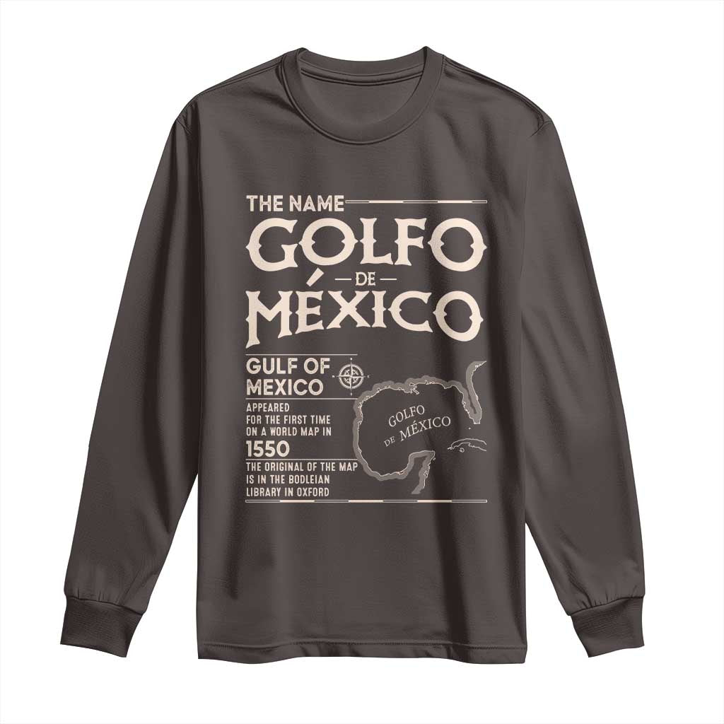 Gulf Of Mexico Long Sleeve Shirt 1672 Historic Map Coast Mexico Lover