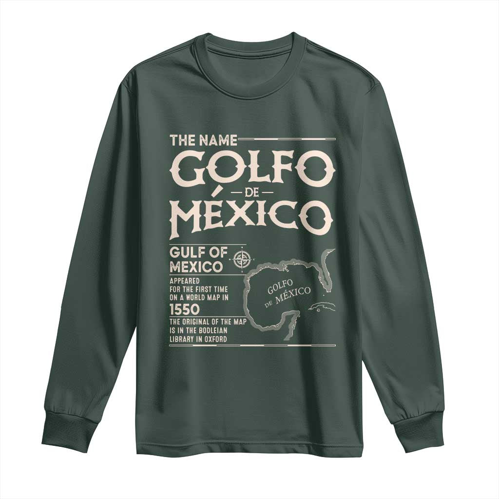 Gulf Of Mexico Long Sleeve Shirt 1672 Historic Map Coast Mexico Lover