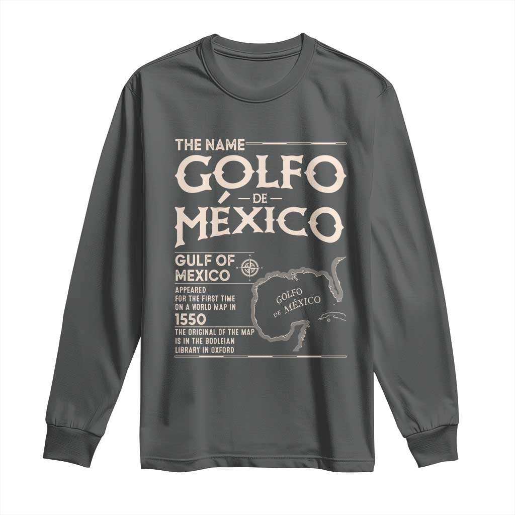 Gulf Of Mexico Long Sleeve Shirt 1672 Historic Map Coast Mexico Lover